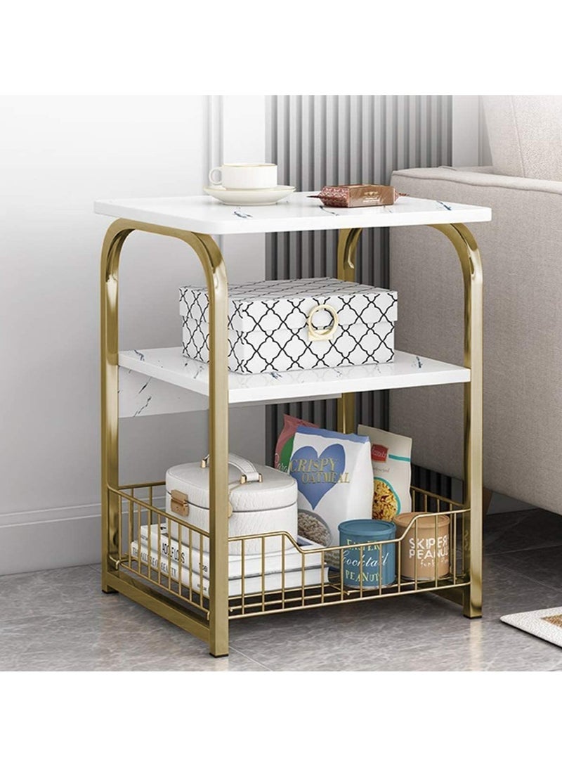 DubaiGallery طاولة جانبية للكنبة طاولة قهوة طاولة سرير عالية، تصميم بسيط طاولة جانبية للكنبة، مع رف تخزين متعدد الوظائف، مناسبة لغرفة المعيشة، الدراسة، غرفة النوم - Image 4