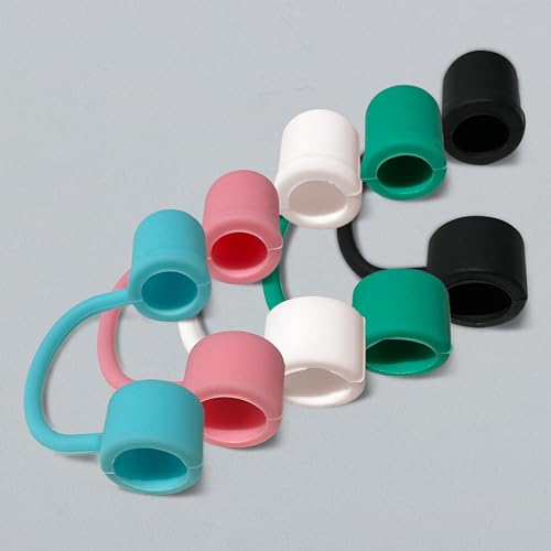 Diximus Straw Covers Cap - 10Pcs Colorful Silicone Straw Tips Suitable for Stanley Straw Cover - Reusable Cover for Drinking Straw - Toppers Drinking Straw Caps Plugs (10 Mix Color caps) - Image 2