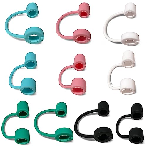 Diximus Straw Covers Cap - 10Pcs Colorful Silicone Straw Tips Suitable for Stanley Straw Cover - Reusable Cover for Drinking Straw - Toppers Drinking Straw Caps Plugs (10 Mix Color caps) - Image 1