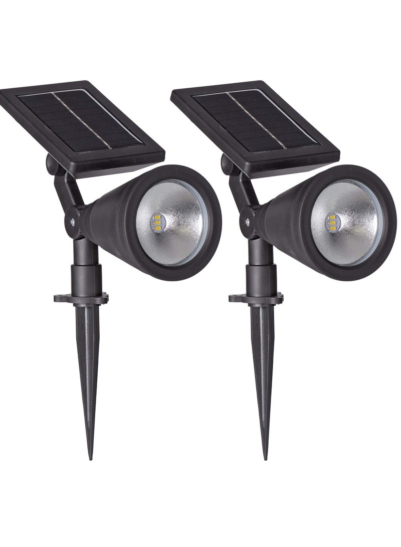 KNP Solar Charged Outdoor LED Spot Lights (2 Pcs, RGB Light, 15W) provide energy-efficient and colorful lighting for your outdoor spaces. - Image 1