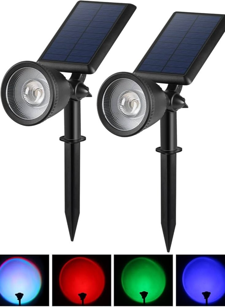 KNP Solar Charged Outdoor LED Spot Lights (2 Pcs, RGB Light, 15W) provide energy-efficient and colorful lighting for your outdoor spaces. - Image 2