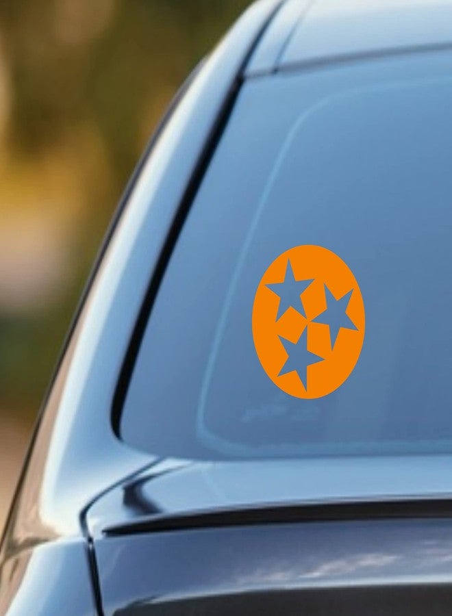 CUSHYSTORE Tennessee Flag State Stars Decal Vinyl Sticker for Motorcycle Hardhat Laptop Mug Tumber Orange 3.75" - Image 2