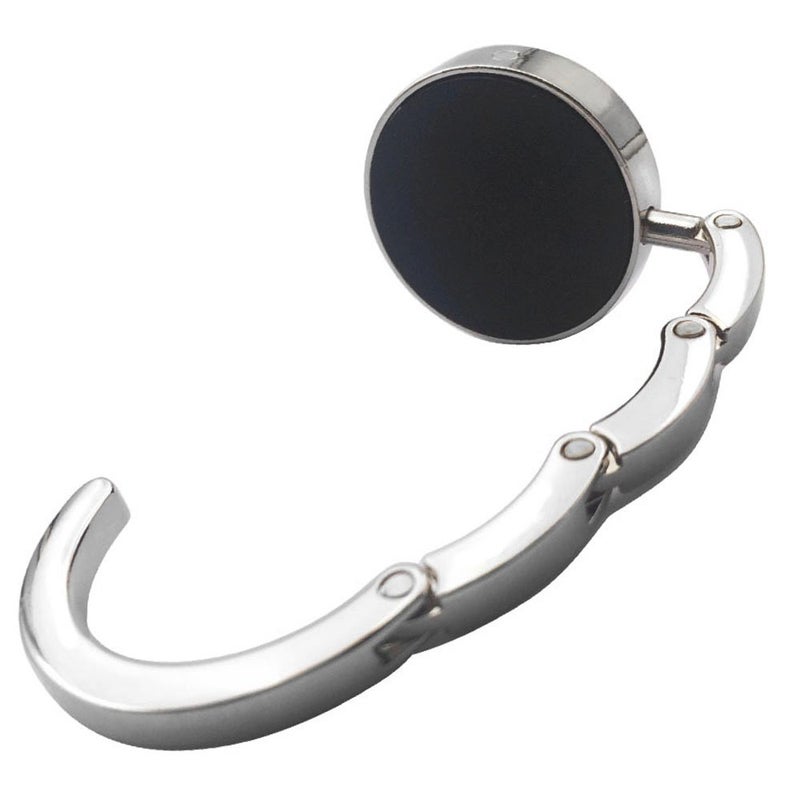 ROFLYER Cute Round Purse Hook - Foldable Handbag Hanger Safer Cleaner Bag, Fold Up Folding Table Hanger, with Velvet Pouch (Peacock Feather) - Image 4
