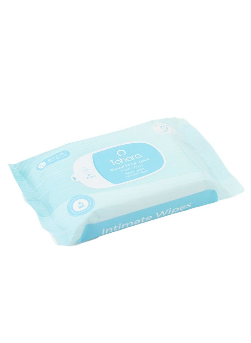 Intimate Musk scented wet wipes pack contains 20 Pieces White 4g