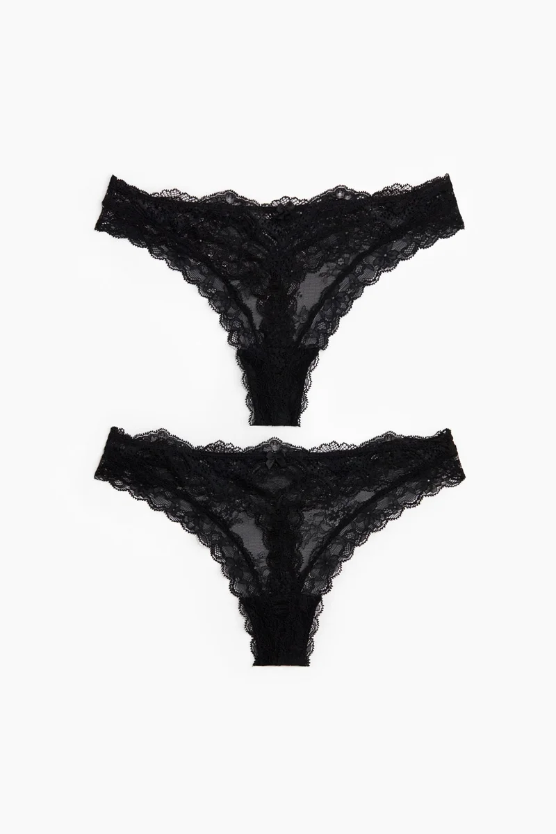 H&M 2-pack lace thong briefs