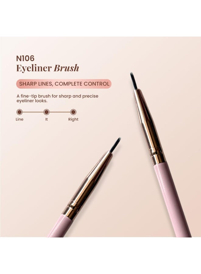 NOAK N106 Eyeliner Brush | Fine Tip Precision Makeup Brush for Gel, Cream & Liquid Eyeliner | Smooth, Sharp & Defined Application | Reusable Eye Makeup Brush - Image 2