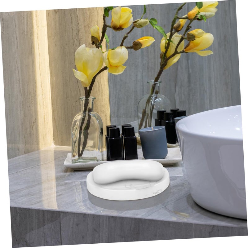 Nordic Style Resin Soap Dish Marble Pattern Easy Clean Drainage for Bathroom - Image 5