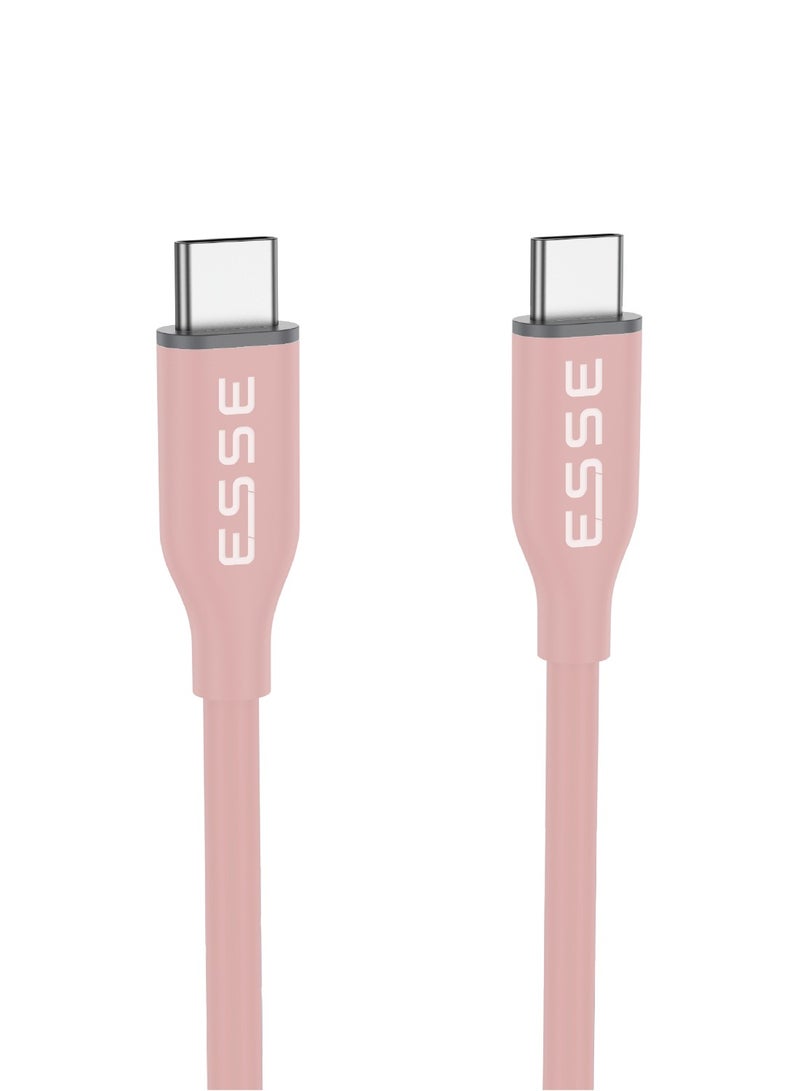 إي أس أس إي كابل ESSE LOOP سيليكون Type C إلى C - قدرة 60W - لون وردي - 1.2 متر - Image 3