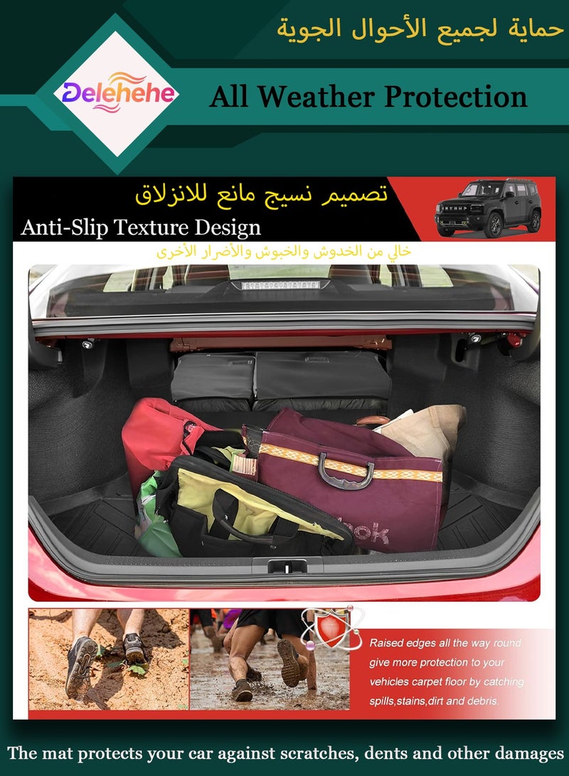 Delehehe T2 Cargo Liner - Trunk Mat for Jetour T2 Traveler 2024 2025 Accessories,Custom Fit Car Trunk Mat,All Weather Cargo Mat for Jetour T2 Accessories,100% Protection TPE - Easy-to-Wash - Image 5