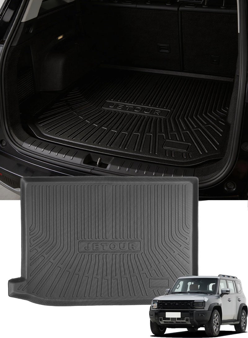 Delehehe T2 Cargo Liner - Trunk Mat for Jetour T2 Traveler 2024 2025 Accessories,Custom Fit Car Trunk Mat,All Weather Cargo Mat for Jetour T2 Accessories,100% Protection TPE - Easy-to-Wash - Image 1