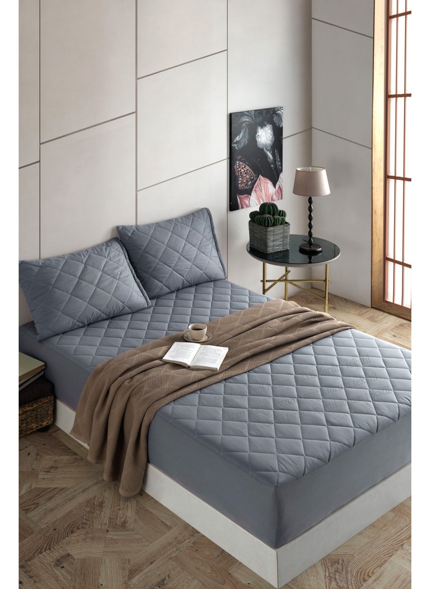 Formeya Pamukkale Colorful Mattress Mattress Gray 100% Cotton Quilted Mattress Protector Fitted Mattress Mattress Sheet  - Image 2