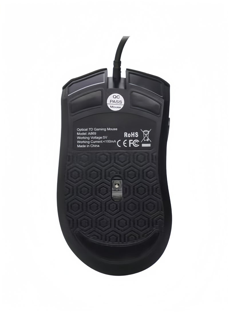 Halamodo Colorful Luminous Gaming Mouse, E-sports Wired Mouse DIP Adjustable in Four Levels,7 Buttons,High-end Optical Engine, Precise Positioning - Image 2