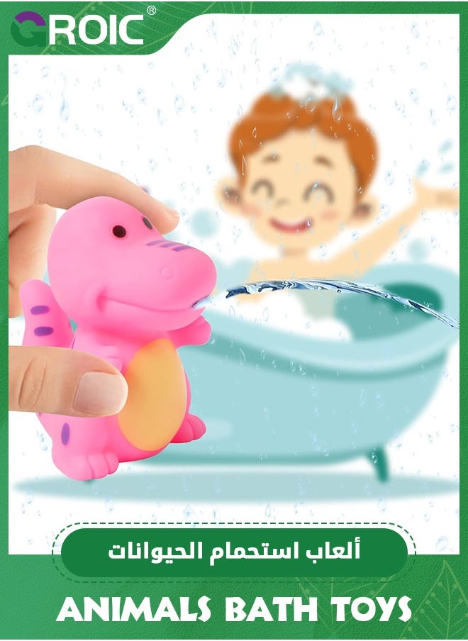 GROIC 6 Packs Bath Toys,Baby Bath Toys for Toddlers,Squirt Bath Toys for Kids,Floating Dinosaur Toys for Kids,No Hole Bathtub Toys,Dinosaur Bath Toys  - Image 2