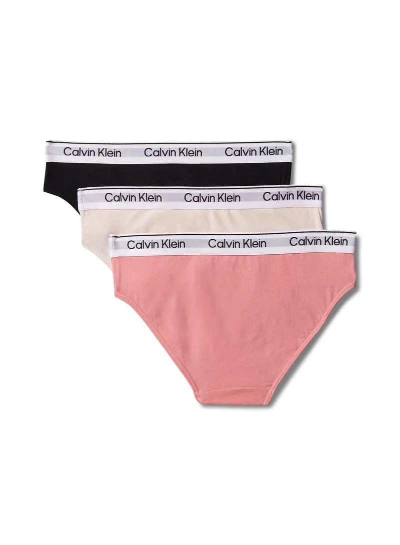 Calvin Klein Jeans 3 Pack Girls Bikini Briefs - Icon Cotton Stretch