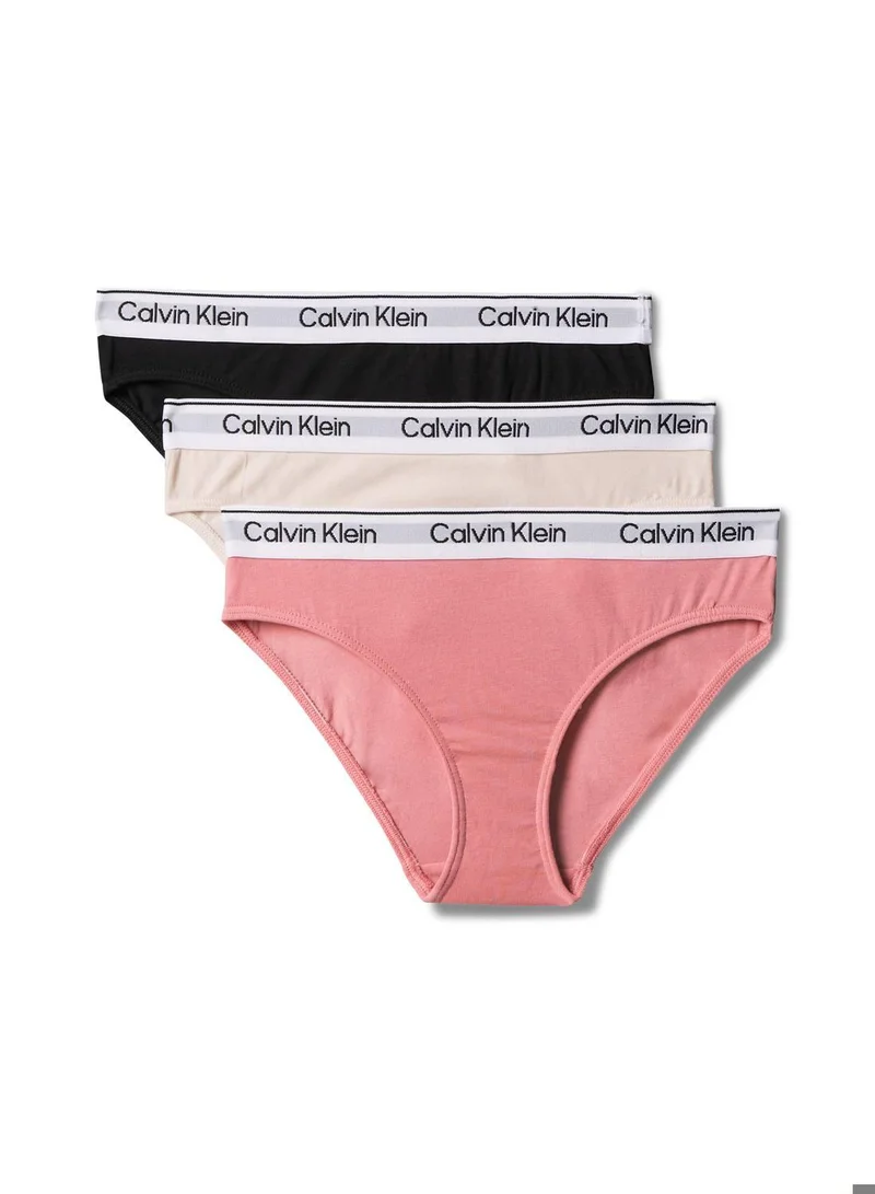 3 Pack Girls Bikini Briefs - Icon Cotton Stretch