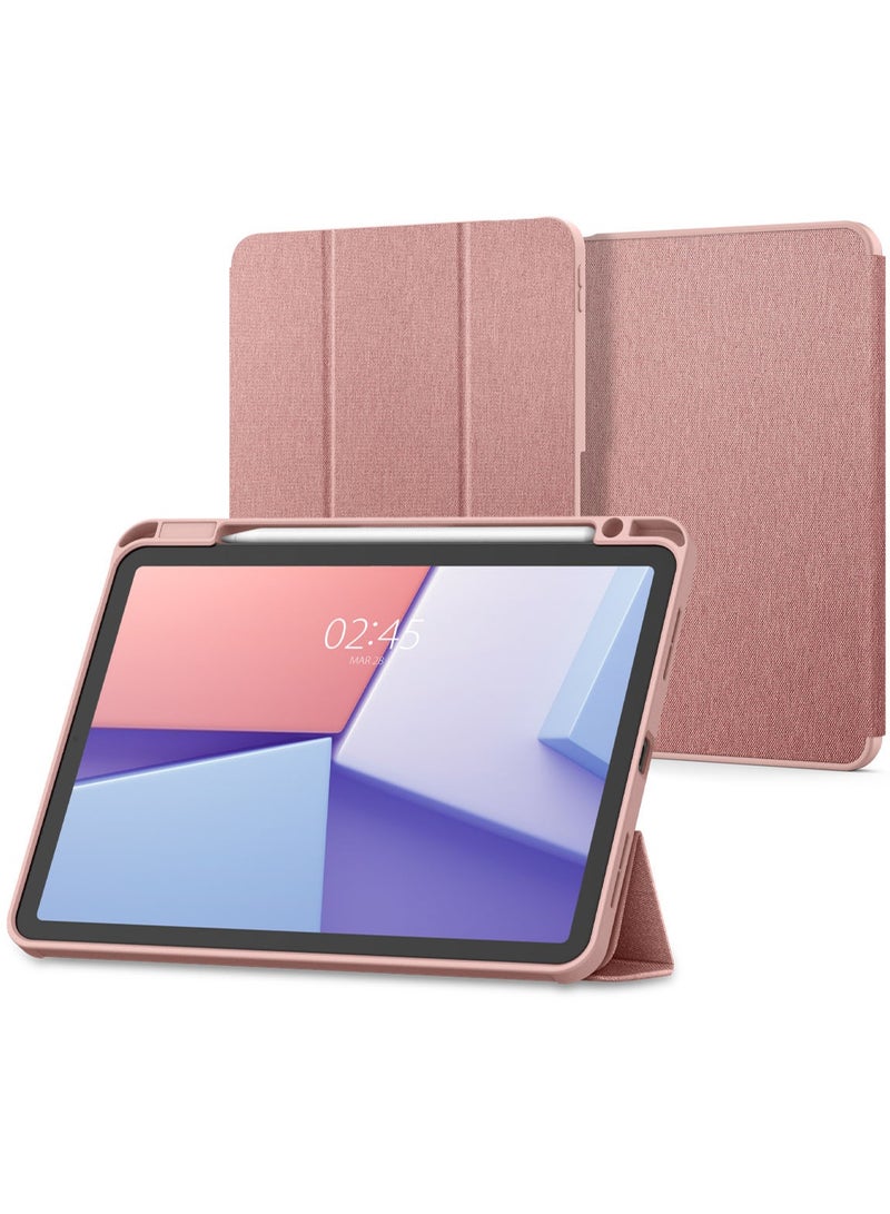 Spigen Urban Fit iPad AIR 11 inch Case Cover (2024) M2, iPad Air 10.9 inch 5th / 4th generation case (2022/2020) with Pencil Holder - Rose Gold - Image 1