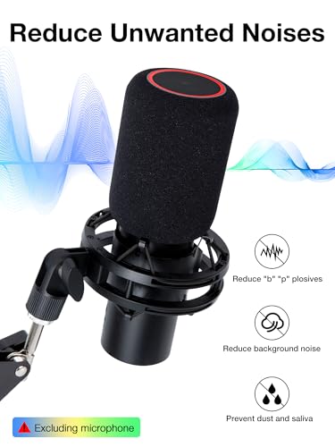 SUNMON QuadCast 2 Mic Pop Filter, Mic Windscreen Compatible with HyperX QuadCast 2 Microphone - Mic Foam Noise Reduction,Improved Sound Quality - Image 3