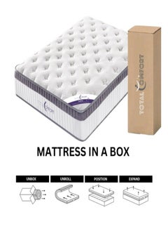 TOTAL COMFORT Total Comfort Sydney Pocket Spring Mattress I Thickness 25cm I Euro top for ultimate comfort I Non Flip Mattress  - Image 4