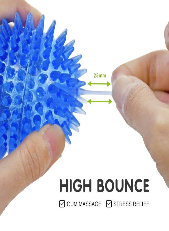 SHARLOVY Squeaky Balls for Dogs Small, Fetch Balls Rubber 3 Pack Bright Colors, TPR Puppy Dog Toys, Squeaky Spike Chew Toys for Small Puppy - Image 5