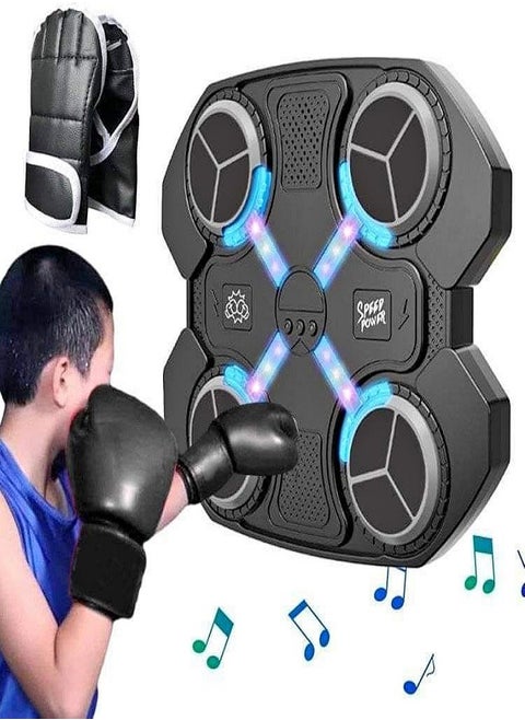 Smart Electronic Musical Boxing Machine with LED Light for Boxing Training, Boxing Tracking Device, Comes with a Pair of Boxing Gloves