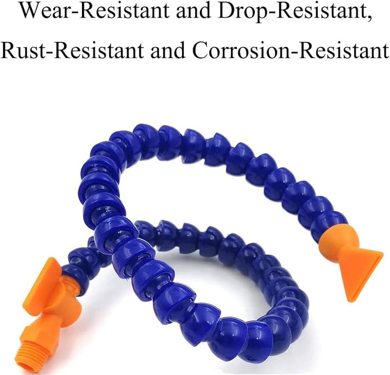 Adjustable Flexible Oil Coolant Hose With Flat Nozzle And Switch 400mm 15 75in Metal Threads - Image 4