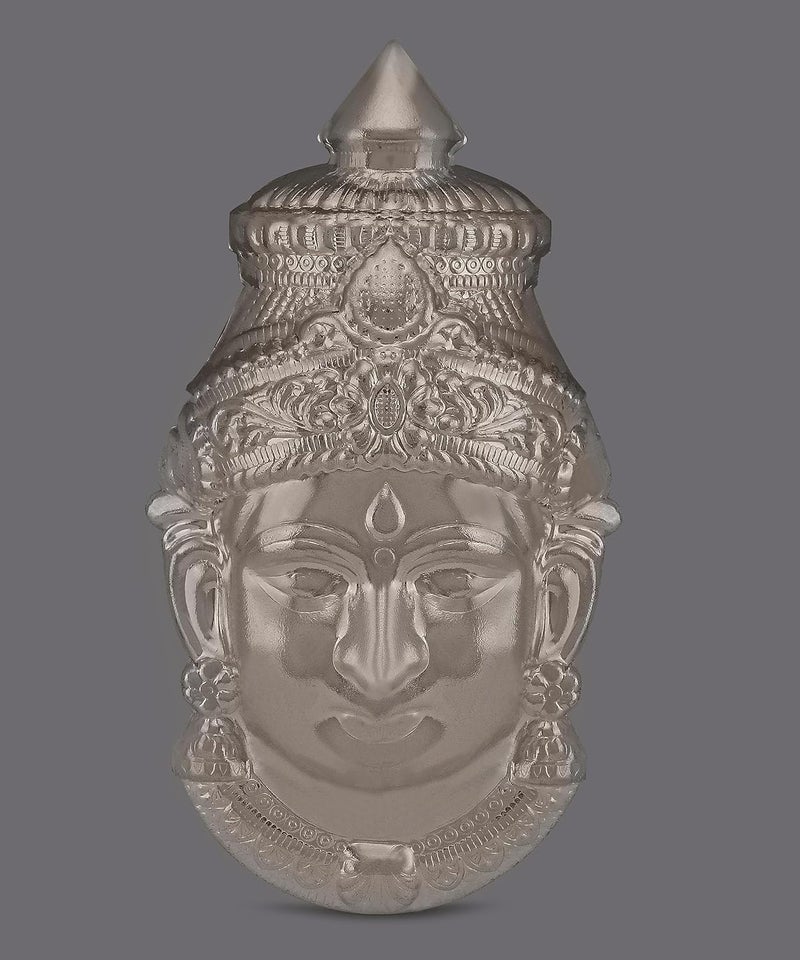 Sigaram 75X4 Inch Silver Plated Lakshmi Face Mukoot for Vara Mahalakshmi Festival Decorative Showpiece Silver Plated Copper Silver - Image 3