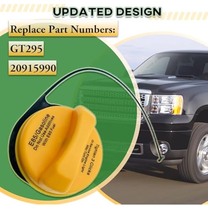 rayihni Fuel Tank Cap Gas Cap for Chevrolet Chevy Silverado Suburban Tahoe Avalanche Cadillac Escalade ESV EXT GMC Sierra Yukon XL 1500 2007 2008 2009 2010 2011 Replaces GT295 20915990 - Image 3