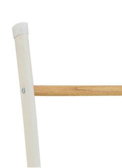 Generic White and Wood Towel Ladder – 5-Rung Freestanding Blanket Rack – Minimalist Storage for Towels, Throws, and Clothes – Perfect for Bathroom or Bedroom  - Image 5
