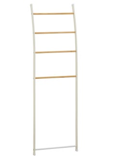 Generic White and Wood Towel Ladder – 5-Rung Freestanding Blanket Rack – Minimalist Storage for Towels, Throws, and Clothes – Perfect for Bathroom or Bedroom  - Image 4