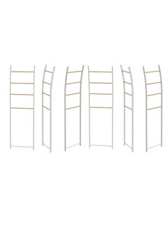 Generic White and Wood Towel Ladder – 5-Rung Freestanding Blanket Rack – Minimalist Storage for Towels, Throws, and Clothes – Perfect for Bathroom or Bedroom  - Image 3
