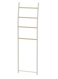 Generic White and Wood Towel Ladder – 5-Rung Freestanding Blanket Rack – Minimalist Storage for Towels, Throws, and Clothes – Perfect for Bathroom or Bedroom  - Image 1