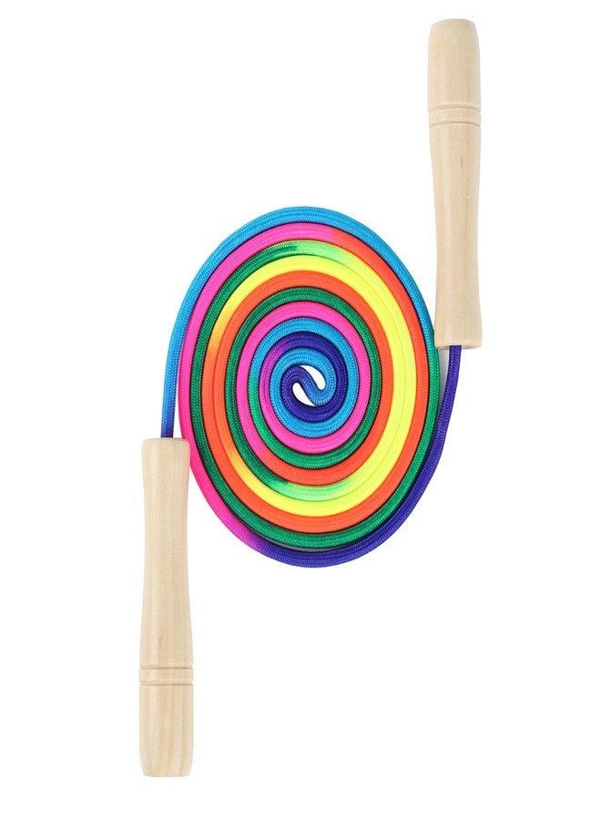 Ace one Jump Rope Kids, 8.5ft Adjustable Cotton Skipping Rope with Wooden Handle for Boys and Girls Fitness Outdoor Exercise (Rainbow color) - Image 4