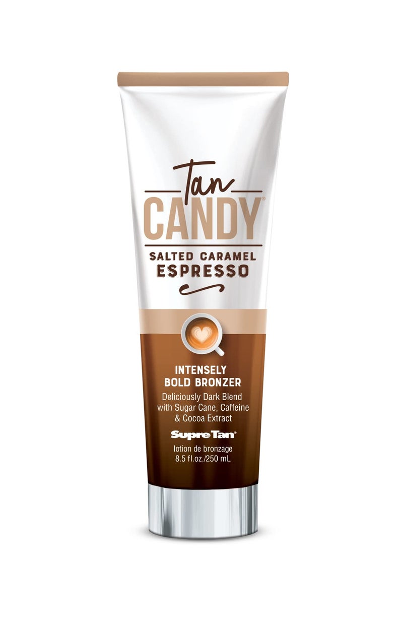 Supre Tan Candy Salted Caramel Espresso Intensely Bold Bronzer Dark Blend 8.5oz