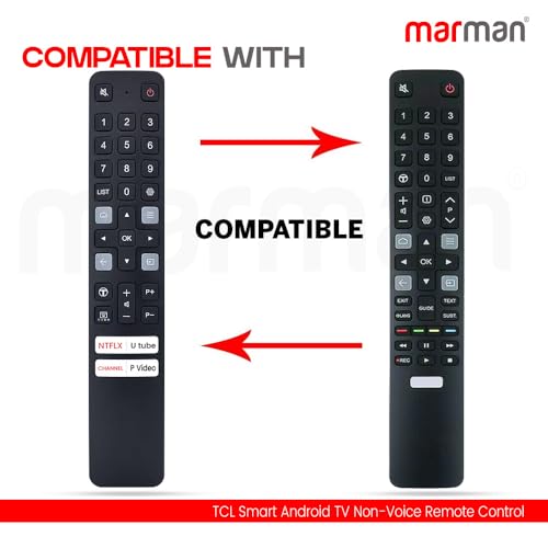 marman® Compatible with TCL Smart TV Remote Control Original Model RM-L1673 V2 Non Voice Command with Netflix, YouTube, Prime Video hotkeys Suitable for LED, LCD, UHD, QLED and 4K Android Television - Image 2