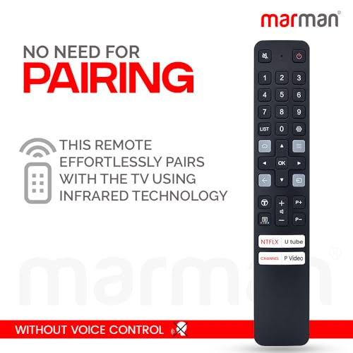 marman® Compatible with TCL Smart TV Remote Control Original Model RM-L1673 V2 Non Voice Command with Netflix, YouTube, Prime Video hotkeys Suitable for LED, LCD, UHD, QLED and 4K Android Television - Image 3