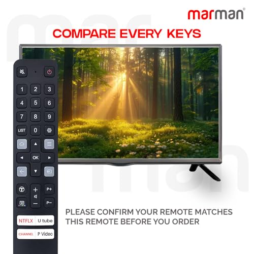 marman® Compatible with TCL Smart TV Remote Control Original Model RM-L1673 V2 Non Voice Command with Netflix, YouTube, Prime Video hotkeys Suitable for LED, LCD, UHD, QLED and 4K Android Television - Image 5