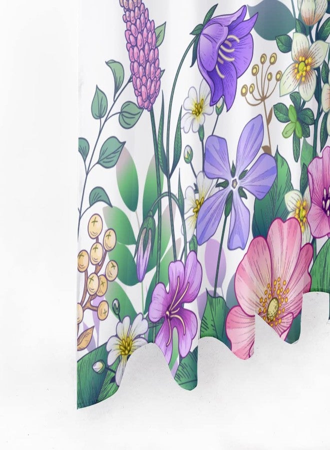 BECAN Spring Shower Curtain, Purple Pink Flower Butterfly Spring Floral Polyester Fabric Thicken Brighten Up Your Bathroom Shower Curtain 72X72Inches - Image 5
