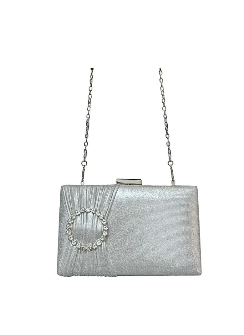 Vbranda - Luxurious clutch with elegant rectangular design VS-35-SILVER - Image 1