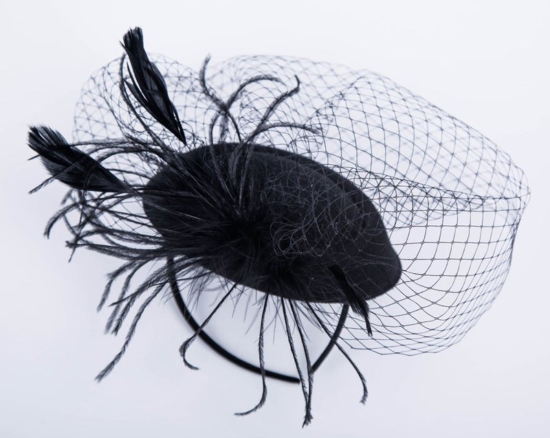 Cizoe Fascinators Hats 20s 50s Hat Pillbox Hat Cocktail Tea Party Headwear with Veil for Girls and Women(D-white) - Image 3
