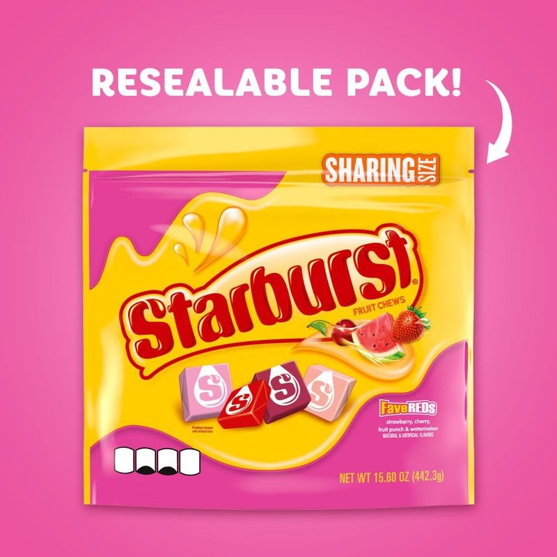 STARBURST FaveREDS Chewy Fruit Chews Candy, Sharing Size, 15.6 oz Bag - Image 4