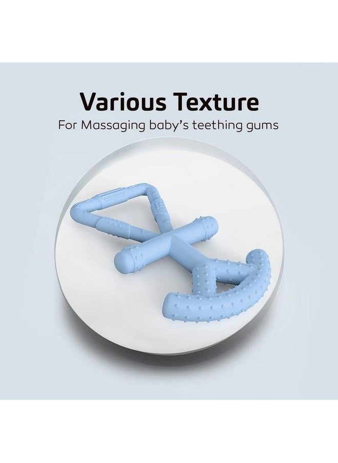 BuddsBuddy - 100% Bpa Free Soft Silicone Baby Teether For 3 To 6 Babies (Chillax Blue) - Image 1