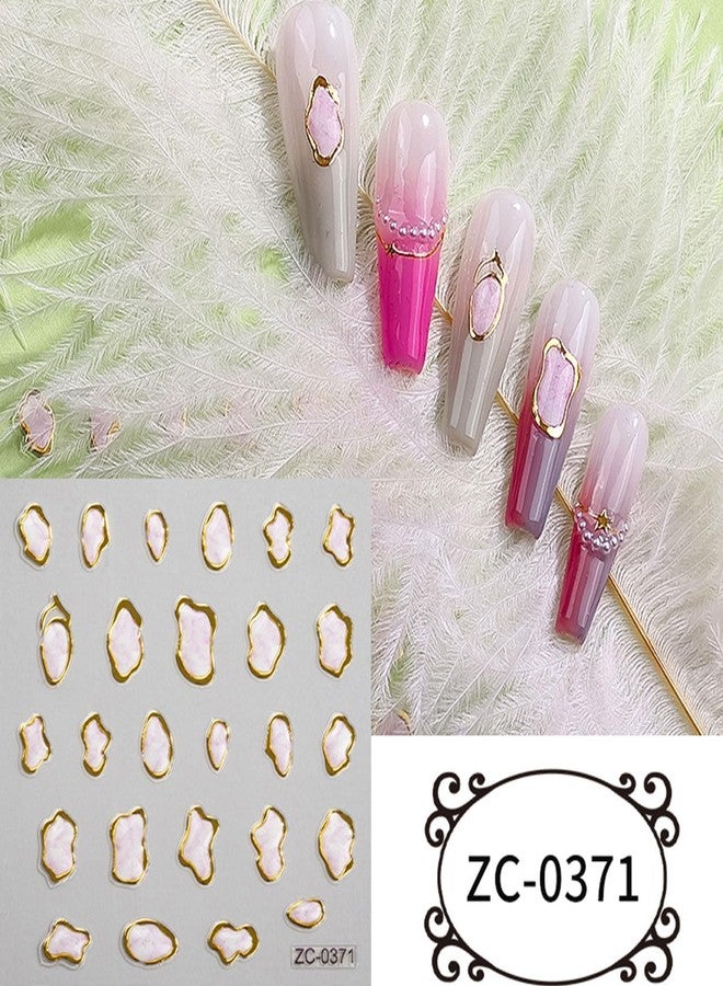 SPLOCUDU 8 Sheets Gold Irregular Geometric Nail Stickers 5D Crystal Soft Glue Nail Art Stickers Decals Self Adhesive Stickers for Nails Designs Women Nail Accessories - Image 4