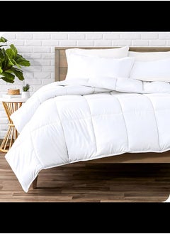 Home of linens Cotton - Plain - Heavy Comforter - 2.8Kgs - Down Alternative Filling - (For Matress 100cm/120cm) - Size (180cm x 240cm) - White  - Image 1