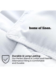 Home of linens Cotton - Plain - Heavy Comforter - 2.8Kgs - Down Alternative Filling - (For Matress 100cm/120cm) - Size (180cm x 240cm) - White  - Image 3