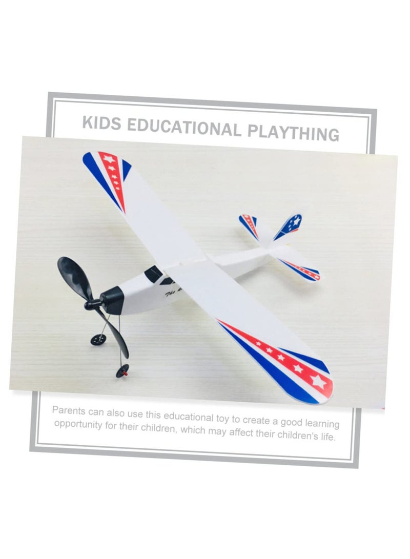 SYOSI 2Pcs Rubber Band Plane Glider Toy D Aircraft Model Airplane Gliders for Kids Planes Knight Fighter Powered 3D Plastic  - Image 4