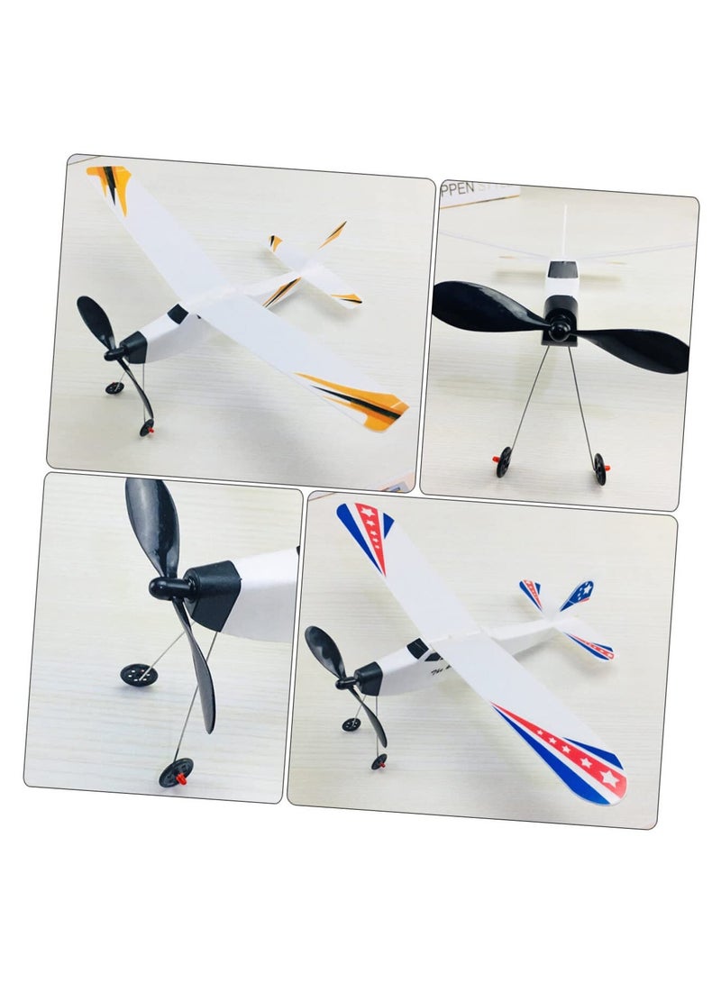 SYOSI 2Pcs Rubber Band Plane Glider Toy D Aircraft Model Airplane Gliders for Kids Planes Knight Fighter Powered 3D Plastic  - Image 2