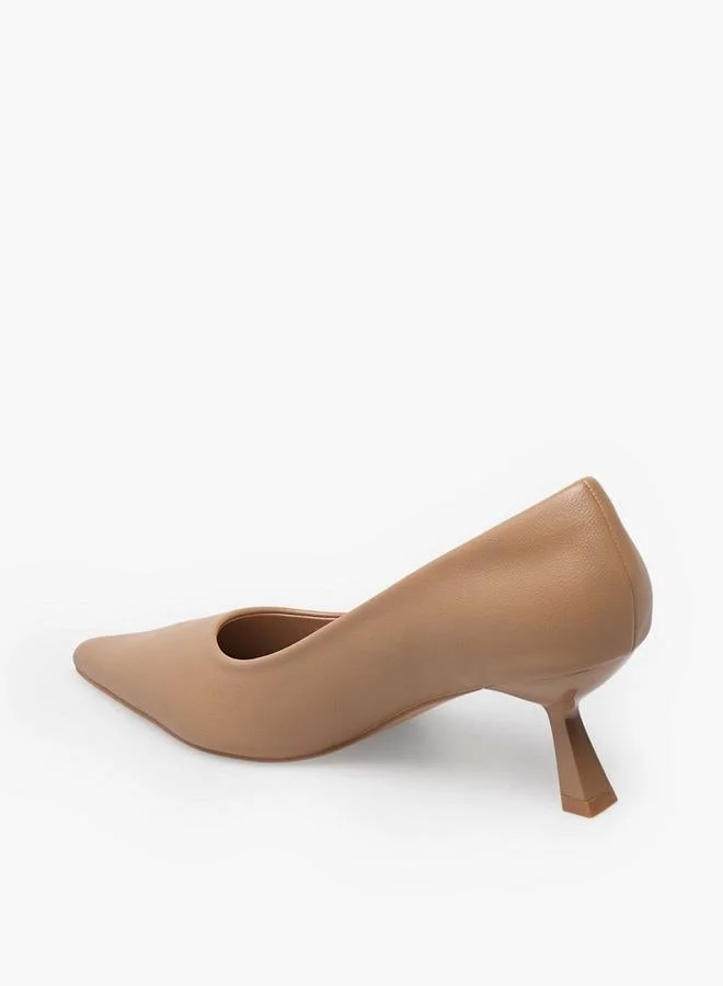 Flora Bella By Shoexpress BEIGE Women Flared Heel Pumps for Women | Best Price UAE