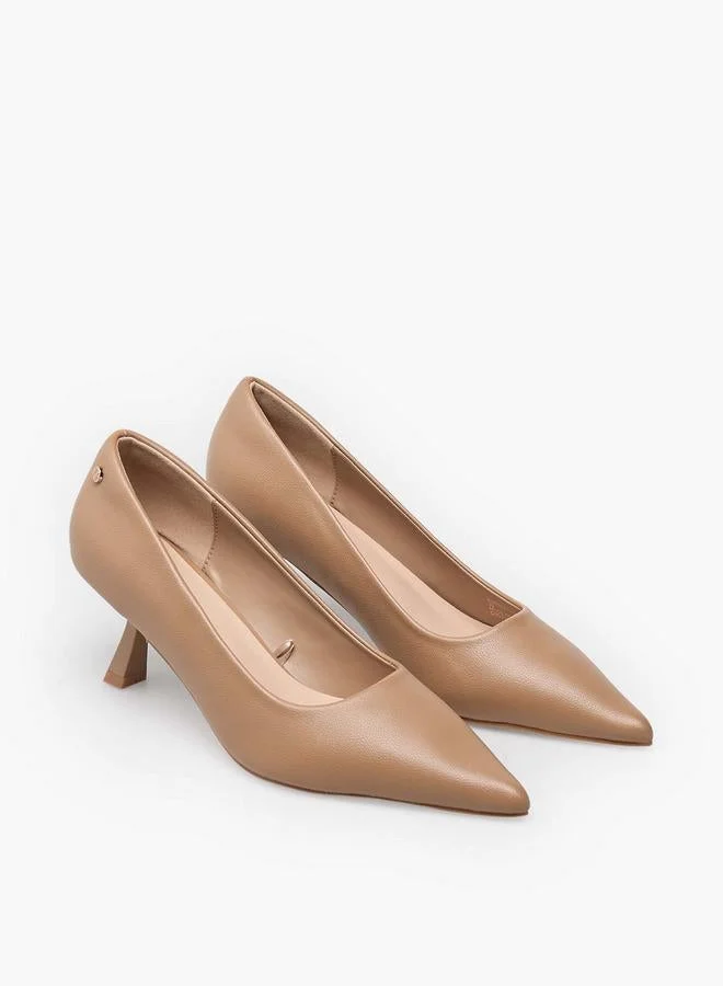 Flora Bella By Shoexpress BEIGE Women Flared Heel Pumps for Women | Best Price UAE