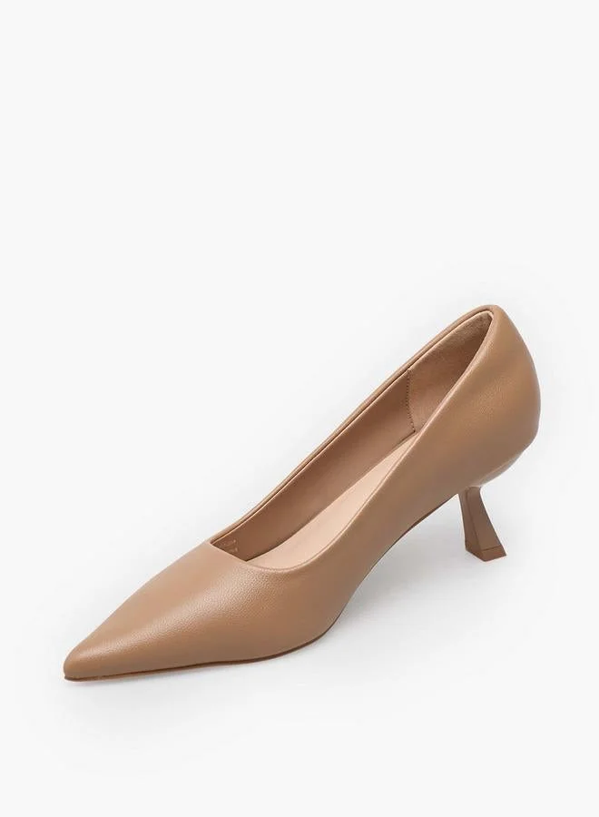 Flora Bella By Shoexpress BEIGE Women Flared Heel Pumps for Women | Best Price UAE
