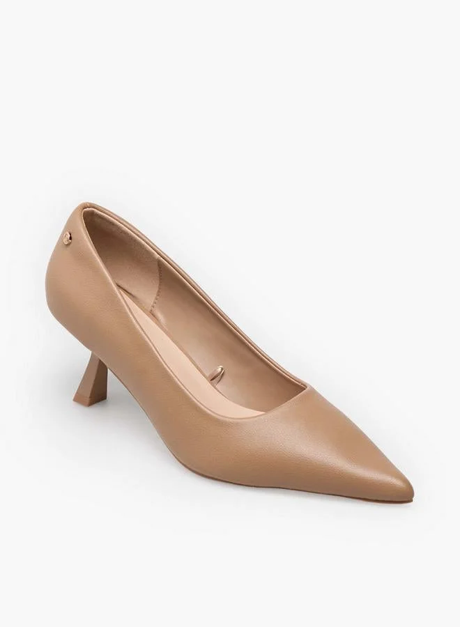 Flora Bella By Shoexpress BEIGE Women Flared Heel Pumps for Women | Best Price UAE